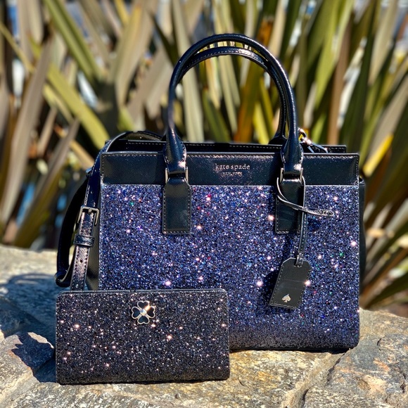 kate spade Handbags - Kate Spade Cameron MD Glitter Satchel / Wallet Set